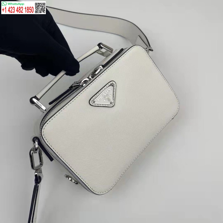 Replica Prada 2VH070 Brique leather bag White