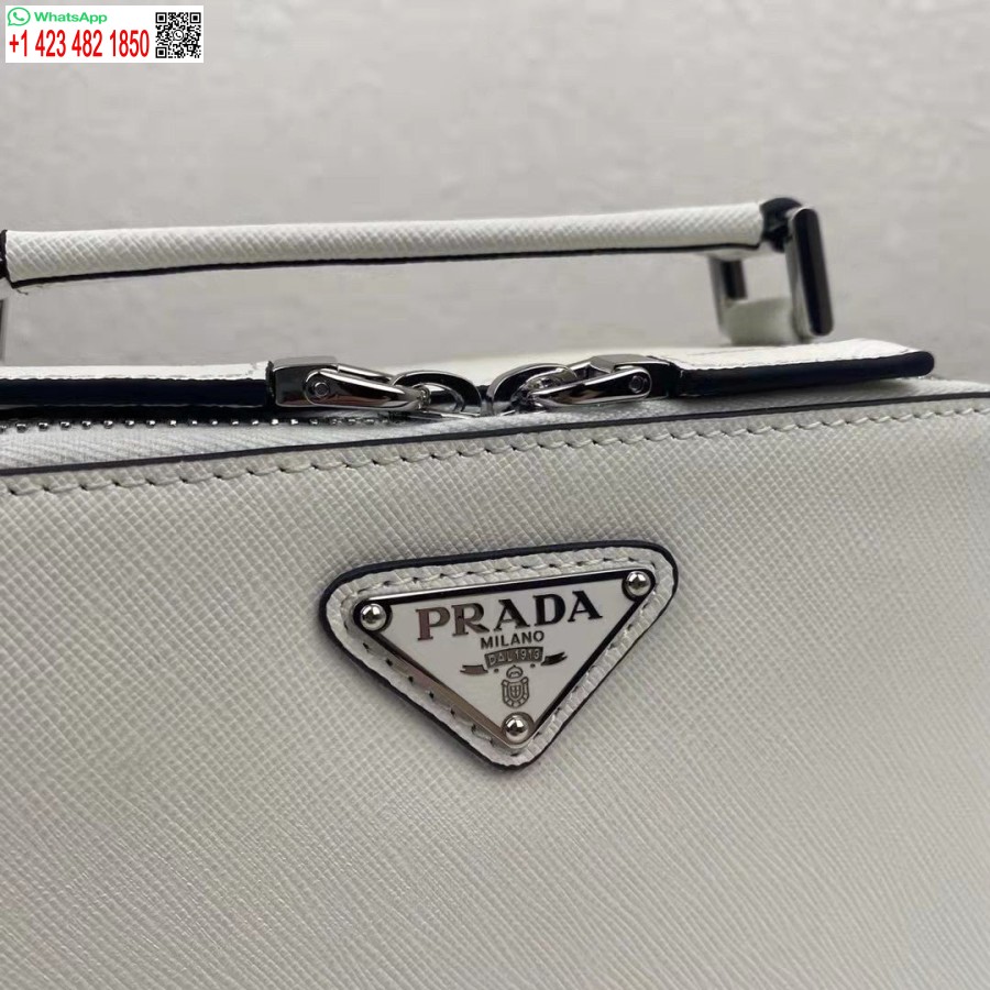 Replica Prada 2VH070 Brique leather bag White