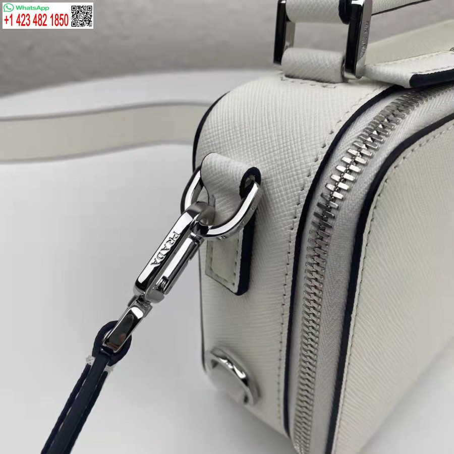 Replica Prada 2VH070 Brique leather bag White
