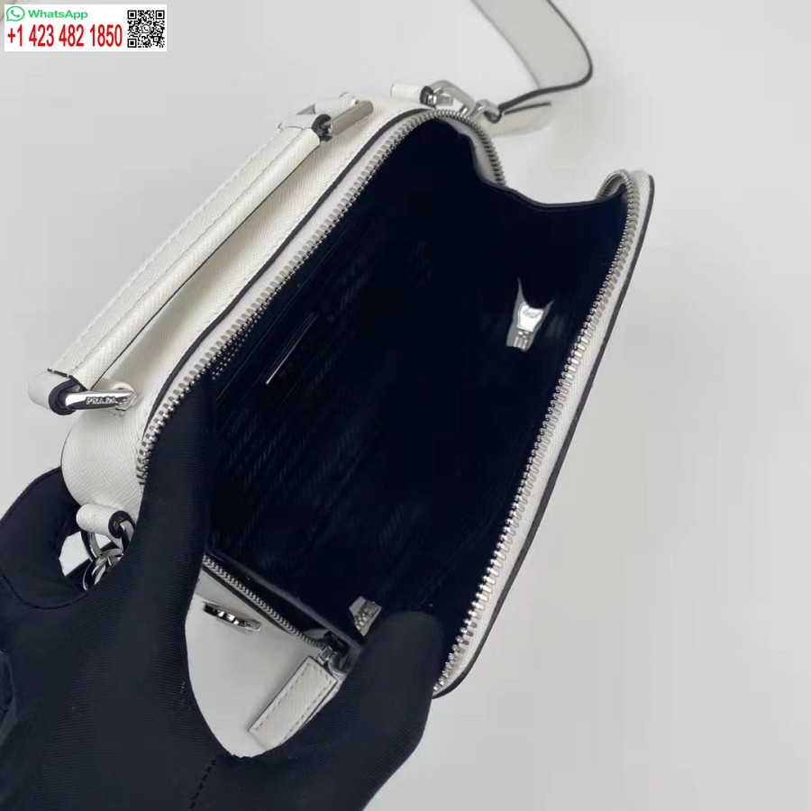 Replica Prada 2VH070 Brique leather bag White