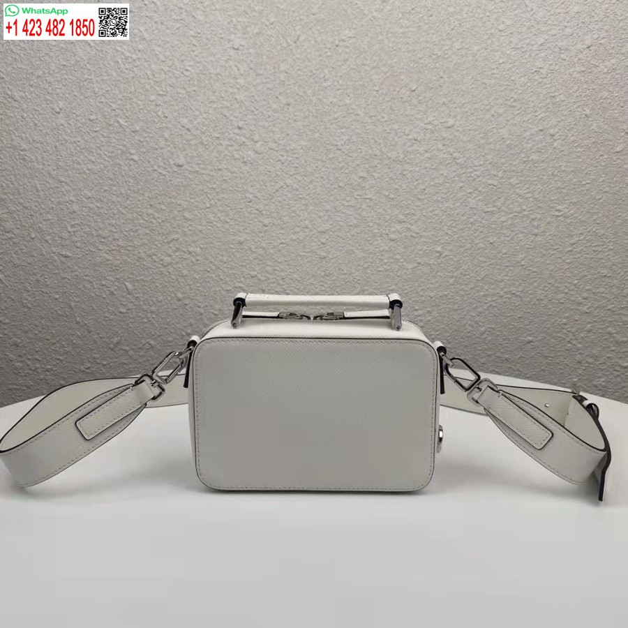 реплика Prada 2vh070 Brique кожена чанта бяла