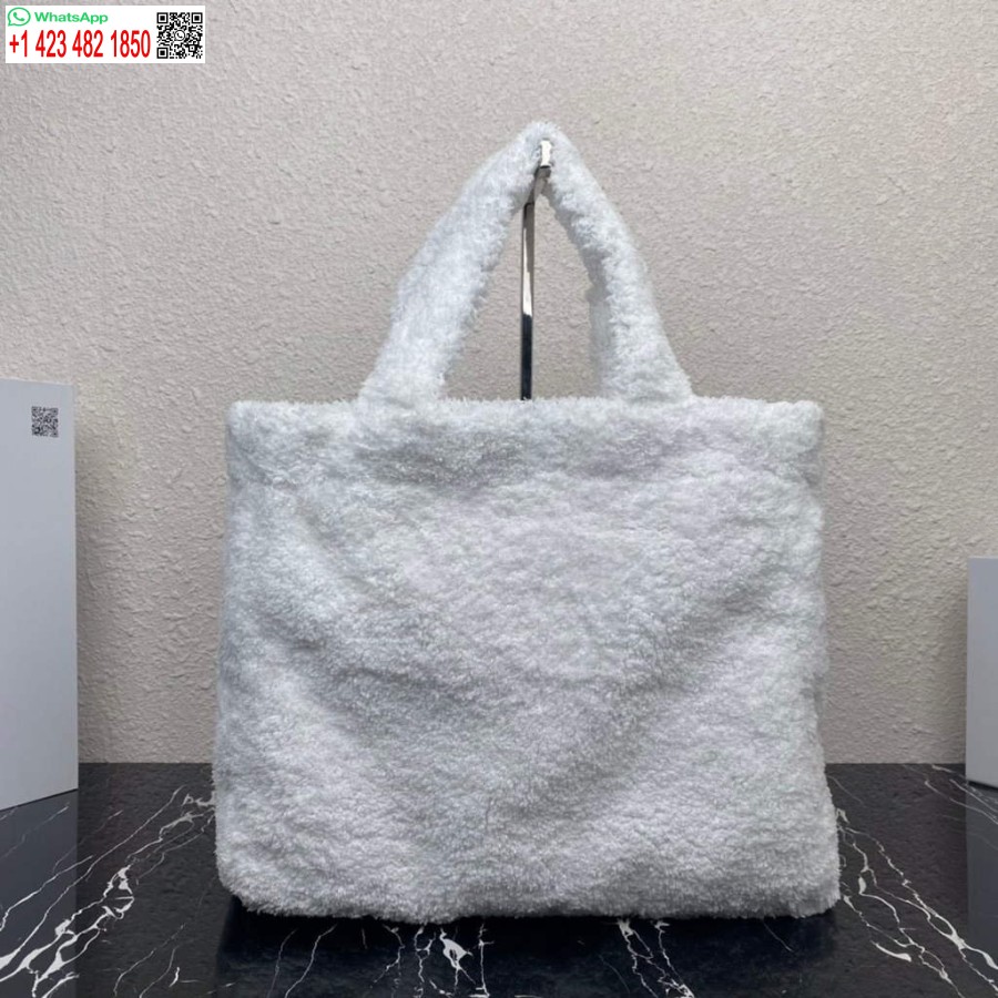 Replika Prada 1bg130 Shearling Taška Přes Rameno Bílá