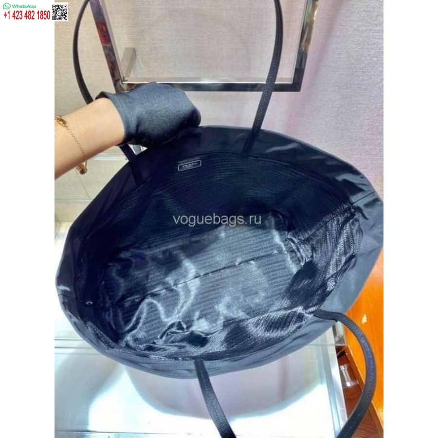 ρεπλίκα Prada 1bg107 ρε νάιλον μεσαία τσάντα μαύρη