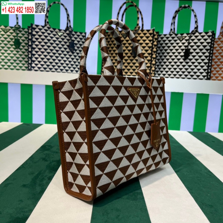 ρεπλίκα Prada 1ba354 μικρό ύφασμα ζακάρ τσάντα ζακάρ λευκό