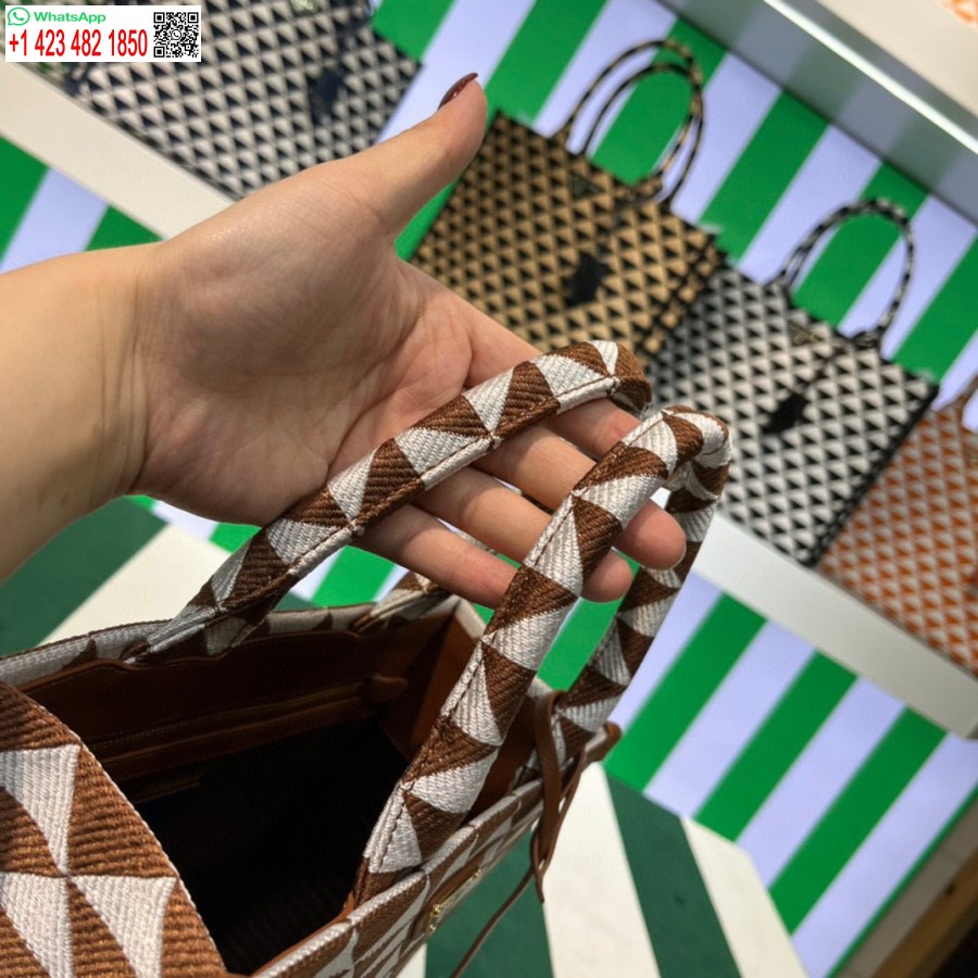 ρεπλίκα Prada 1ba354 μικρό ύφασμα ζακάρ τσάντα ζακάρ λευκό