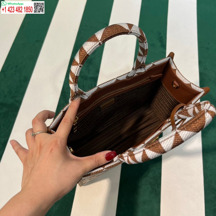 ρεπλίκα Prada 1ba354 μικρό ύφασμα ζακάρ τσάντα ζακάρ λευκό