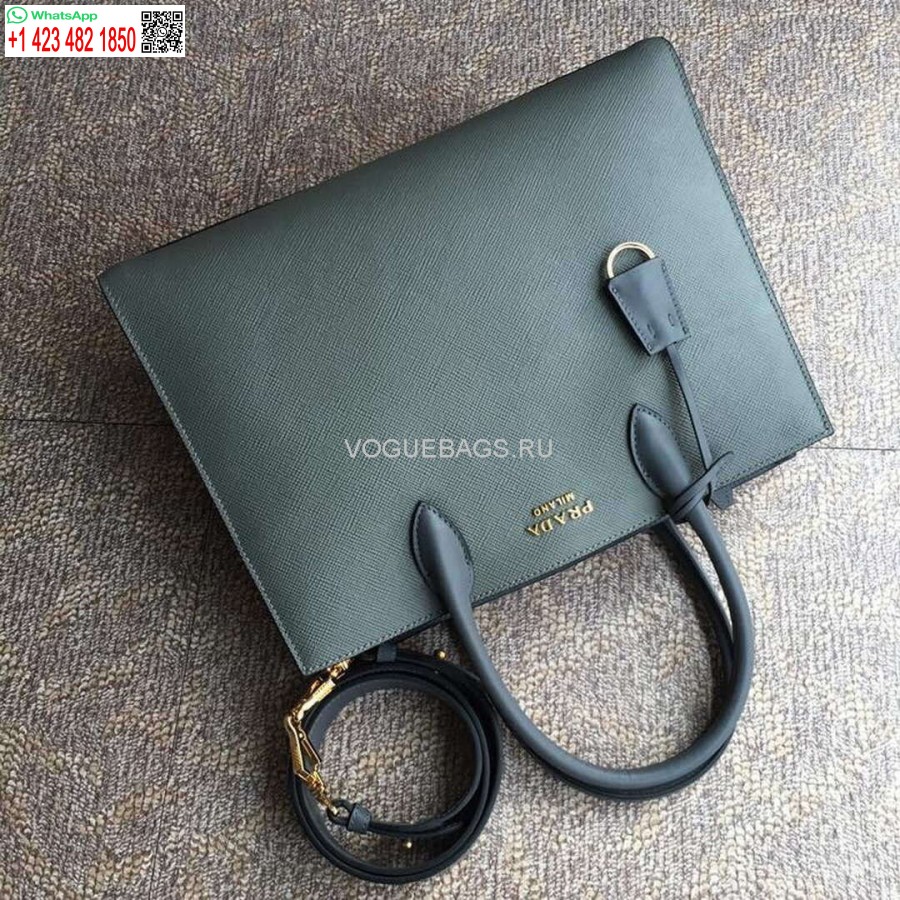 Реплика большой серой сумки из сафьяновой кожи Prada 1ba153
