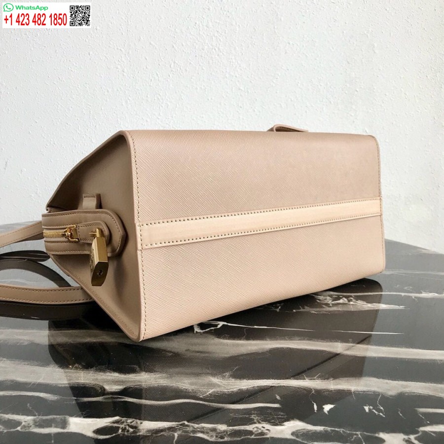 ρεπλίκα Prada 1ba046 μεσαία δερμάτινη τσάντα Tote Esplanade βερίκοκο